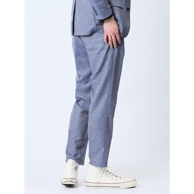 TechLinen スリムフィット ノータックパンツ 青(セットアップ可能) | TAKA-Q MEN | 詳細画像4 
