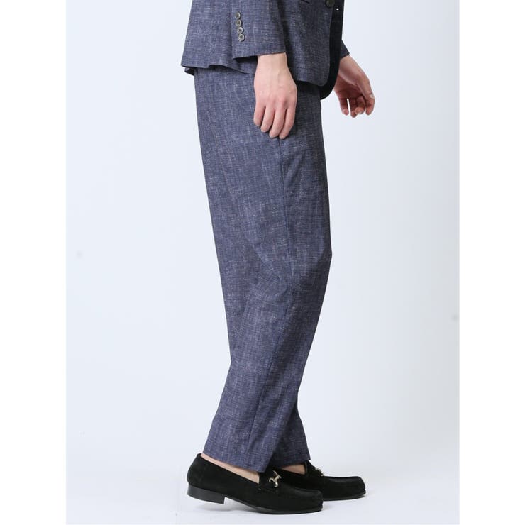 TechDenim スリムフィット ノータックパンツ 紺(セットアップ可能) | TAKA-Q MEN | 詳細画像4 