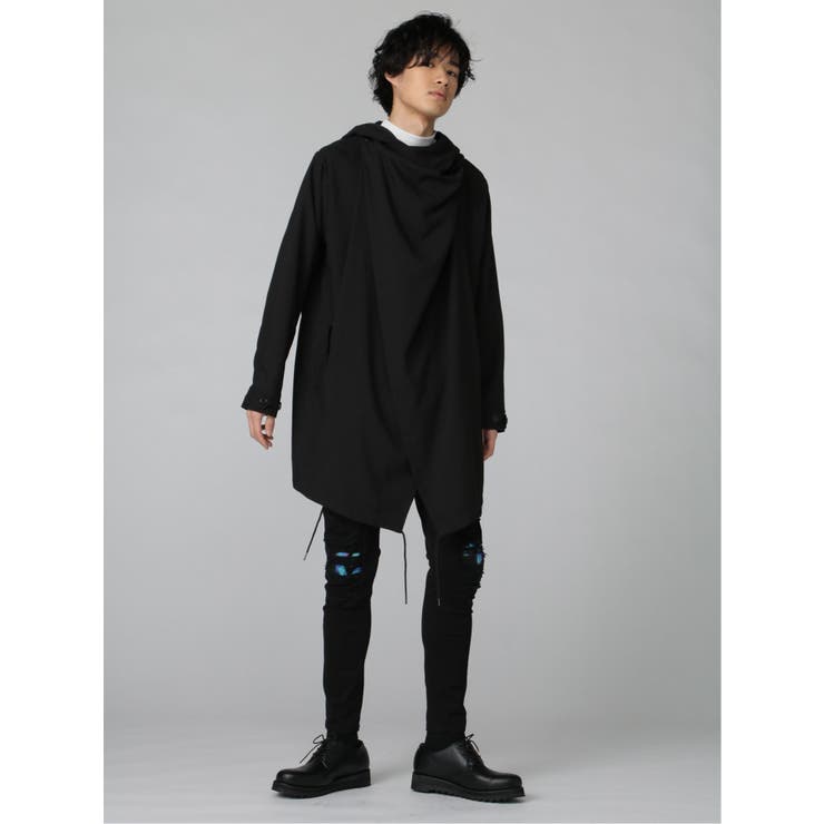 新品タグ付き　かぐれ　コットンシルクショップコート BLACK A58_AH2422_c06_a020.jpg