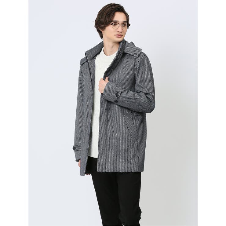 06グレー | ニットメルトン スタンドフードコート | TAKA-Q MEN