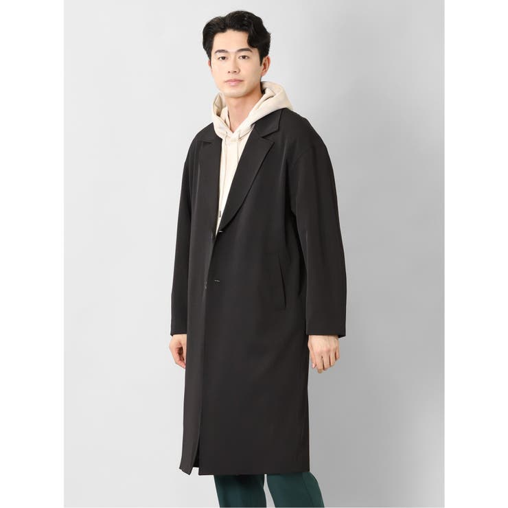 05黒】ビッグラペル シングルコート[品番：TKQJ0016435]｜TAKA-Q MEN