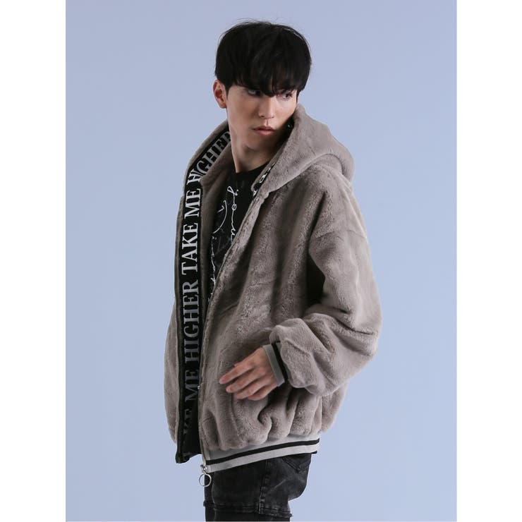 フェイクファー フードブルゾン[品番：TKQJ0020428]｜TAKA-Q MEN