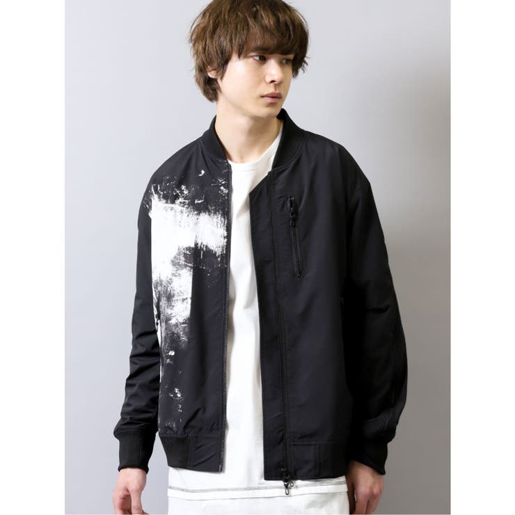 シェラック/SHELLAC ペイント柄ヨークZIP MA1[品番：TKQJ0010377