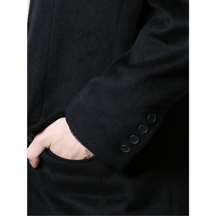 新品⭐ノーカラーコート⭐36(S)黒 notch.（ノッチ）の「セーラーカラーコート（その他アウター