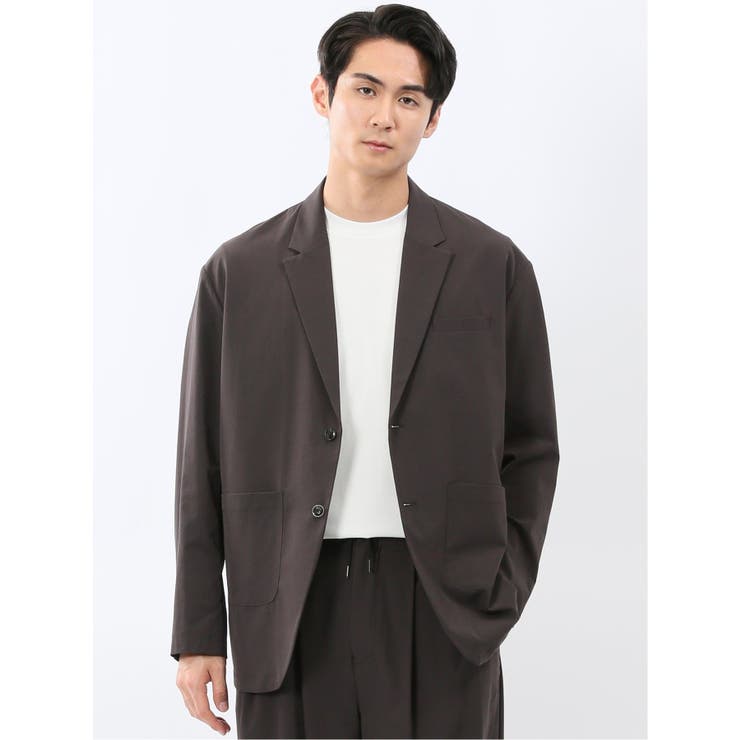 30茶 | ストレッチ ナチュラルワッシャー 2ボタンジャケット(セットアップ可能) | TAKA-Q MEN