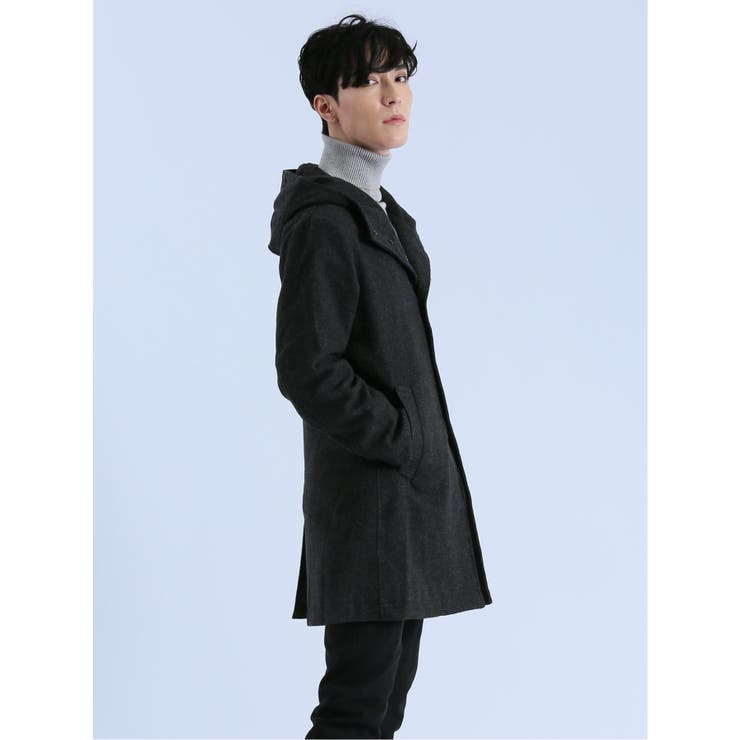 ウール混メルトン フーデットコート[品番：TKQJ0020475]｜TAKA-Q MEN