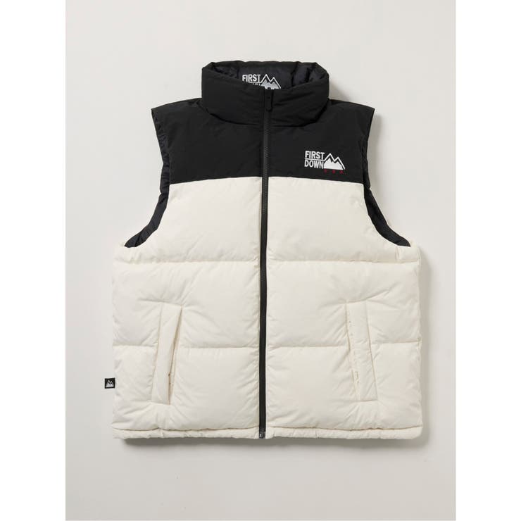 01白 | FIRSTDOWN USA 撥水防風 リバーシブル ダウンベスト | TAKA-Q MEN