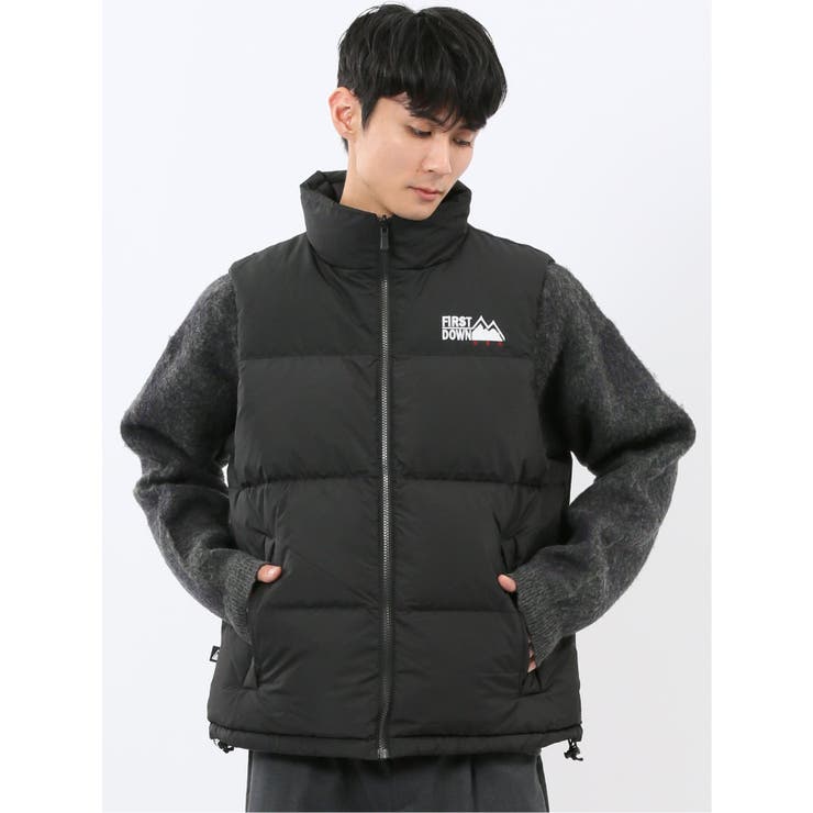 05黒 | FIRSTDOWN USA 撥水防風 リバーシブル ダウンベスト | TAKA-Q MEN