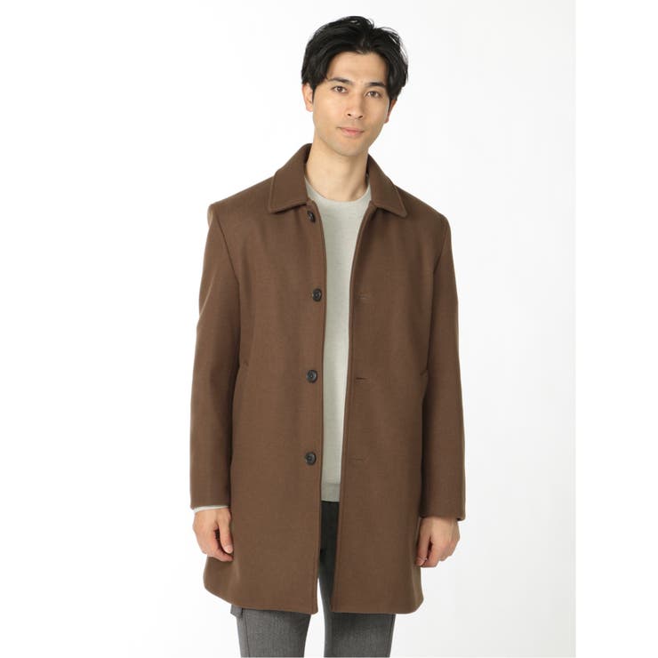 ニットメルトン ステンカラーコート[品番：TKQJ0013069]｜TAKA-Q MEN