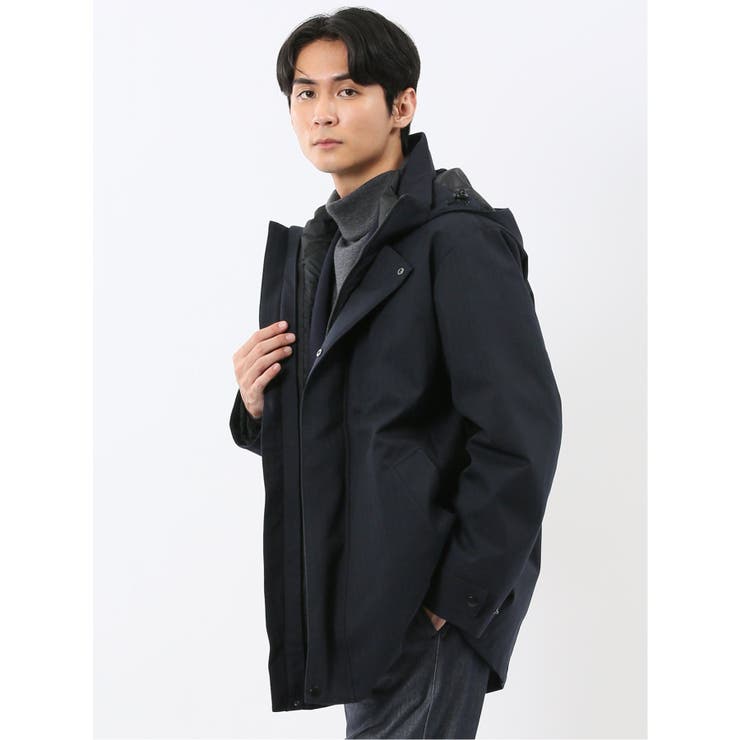 3WAY フード脱着 ライナー付きコート へリンボン | TAKA-Q MEN | 詳細画像17 