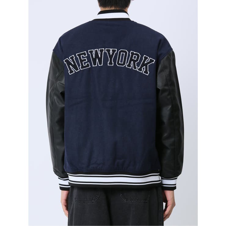 Q♡ キュー ラムレザー スタジャン ネイビー WEB限定】バイク/BIKE ウールメルトン スタジャン[品番：TKQJ0020410