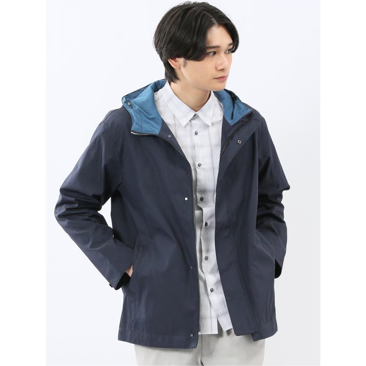 75紺 | 撥水ダブルフェイス フーデッドブルゾン | TAKA-Q MEN