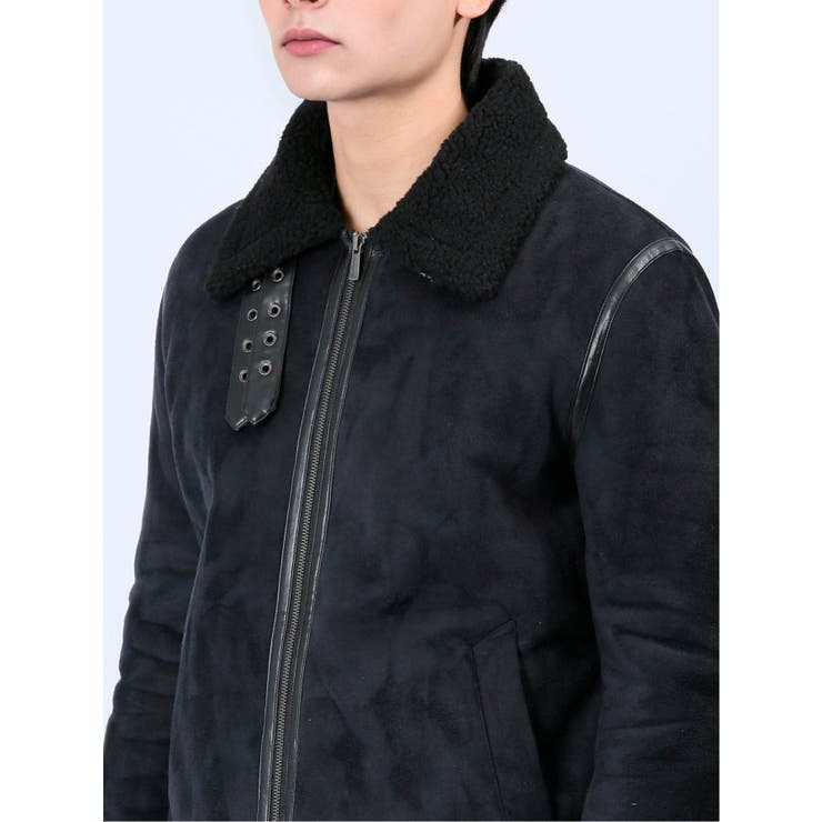 H&M フェイクレザー 冷え B-3 ジャケット ブラック Lサイズ