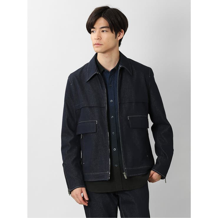 【オンラインショップ】 シルバーステッチ デニムブルゾン(セットアップ可能)[品番 ジャケット・アウター