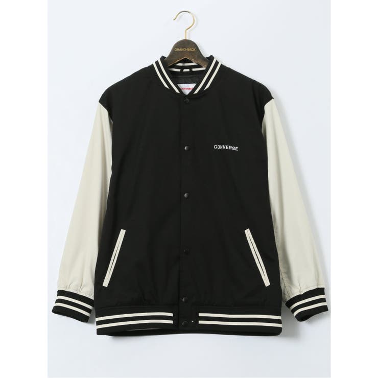 05黒 | 【大きいサイズ】コンバース/CONVERSE 袖配色 スタジャン | TAKA-Q MEN