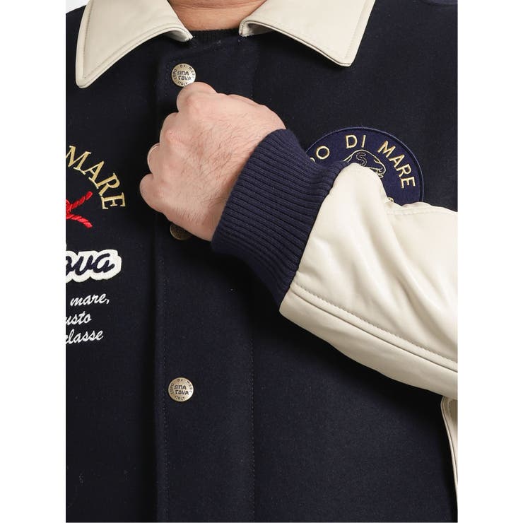 大きいサイズ】シナコバ/SINA COVA レザースタジアムジャンパー[品番