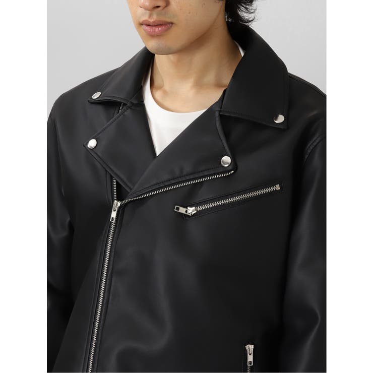 MENS FREAK'S STORE 黒 フェイクレザージャケット FREAK'S STORE