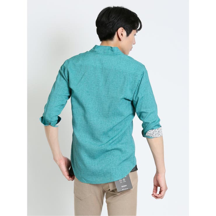 麻混スタンドウイングカラー 7分袖シャツ | TAKA-Q MEN | 詳細画像22 