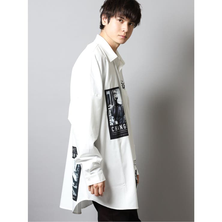 エステル転写プリント 長袖BIGシャツ | TAKA-Q MEN | 詳細画像4 