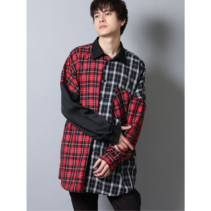 チェッククレイジー切替 長袖bigシャツ 品番 Tkqj Taka Q Men タカキュー のメンズファッション通販 Shoplist ショップリスト