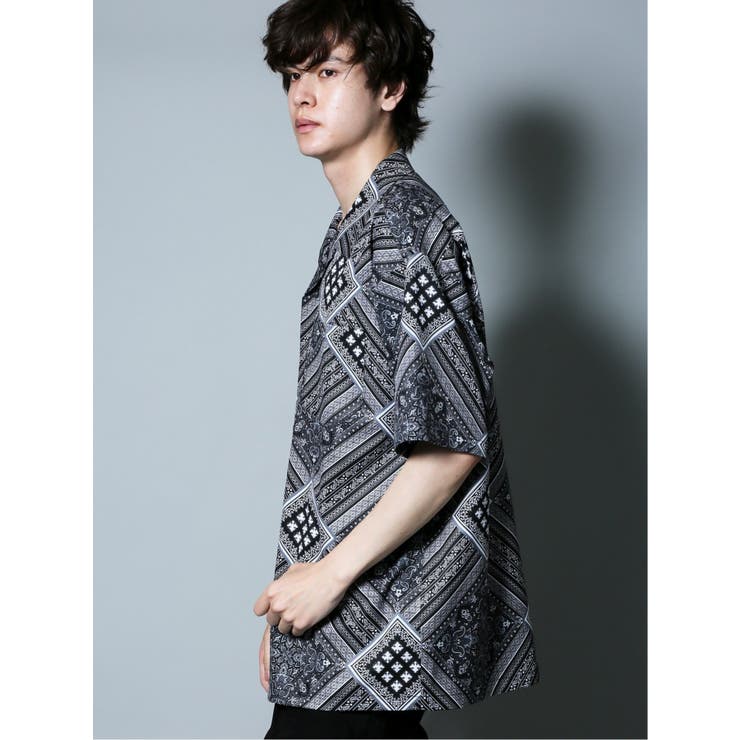 【WEB限定カラー】ペイズリー柄 オープンカラー半袖BIGシャツ | TAKA-Q MEN | 詳細画像2 