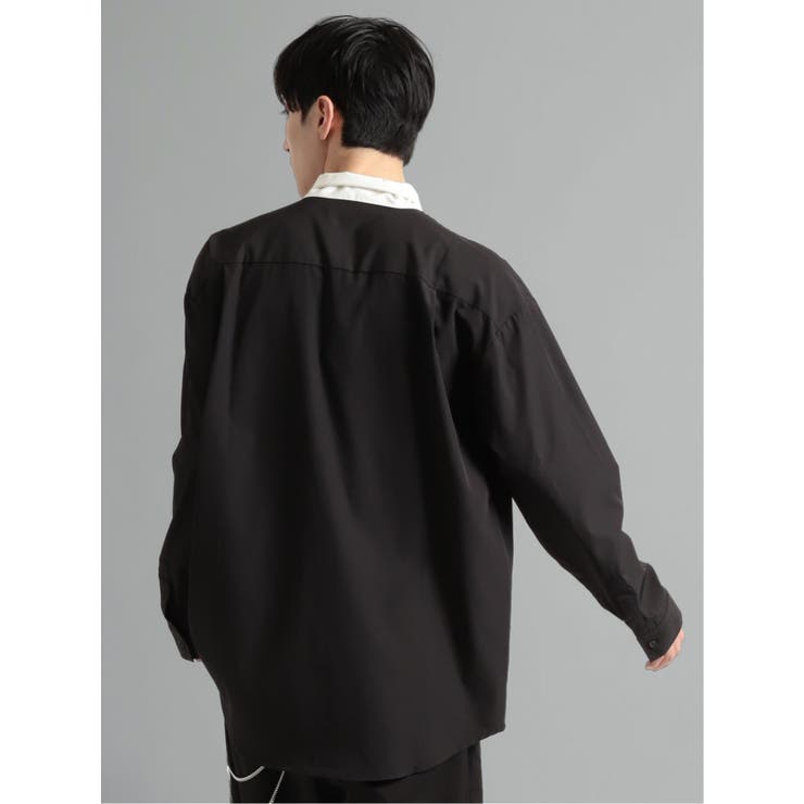 ボウタイ付き 長袖ルーズシャツ[品番：TKQJ0017908]｜TAKA-Q MEN