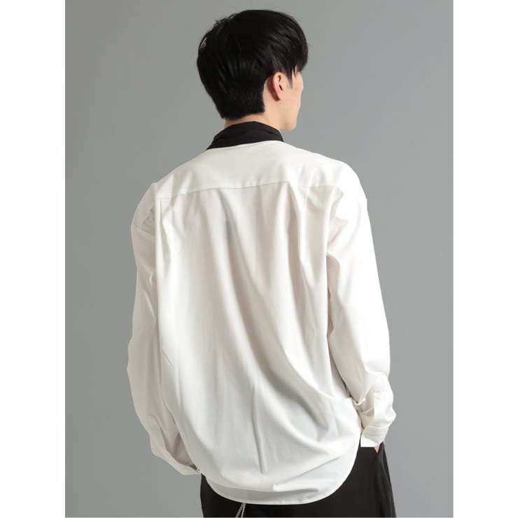 ボウタイ付き 長袖ルーズシャツ[品番：TKQJ0017908]｜TAKA-Q MEN