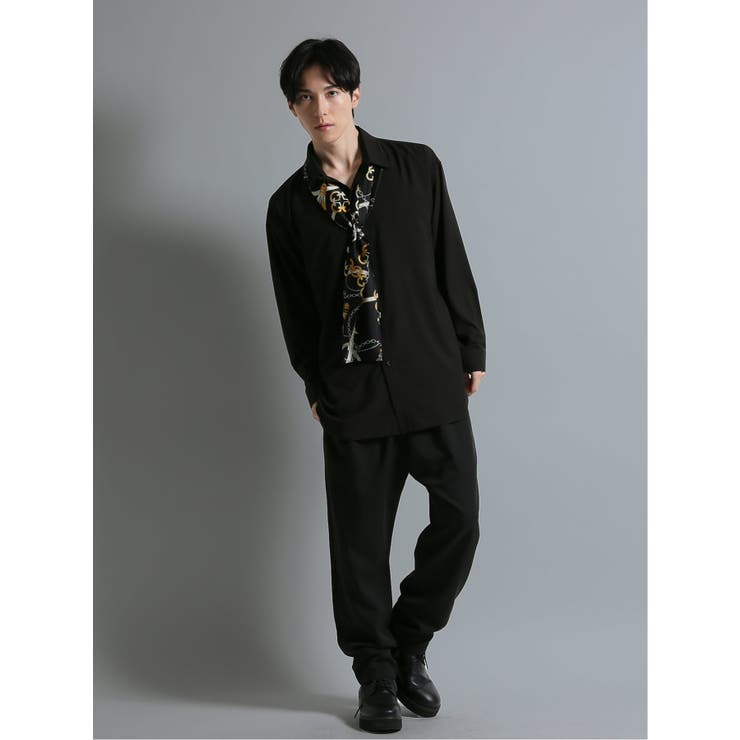 スカーフ付き 長袖ルーズシャツ[品番：TKQJ0018515]｜TAKA-Q MEN