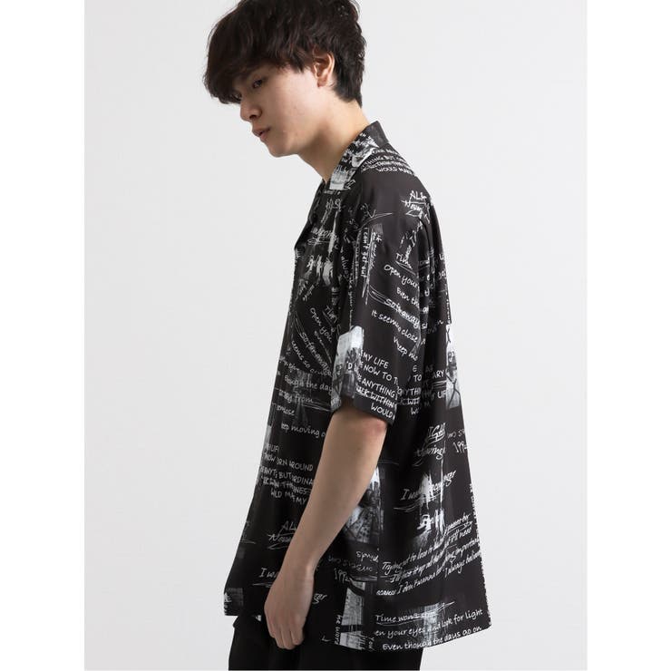 エステル総柄転写オープンカラー半袖BIGシャツ | TAKA-Q MEN | 詳細画像2 