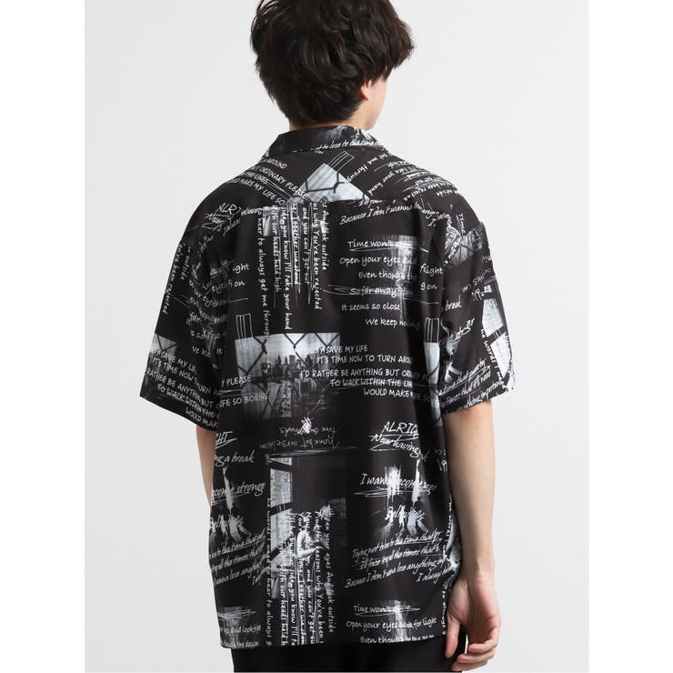 エステル総柄転写オープンカラー半袖BIGシャツ | TAKA-Q MEN | 詳細画像3 