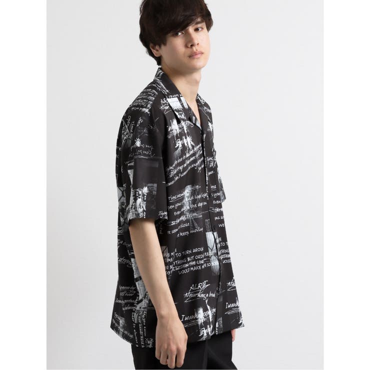 エステル総柄転写オープンカラー半袖BIGシャツ | TAKA-Q MEN | 詳細画像4 