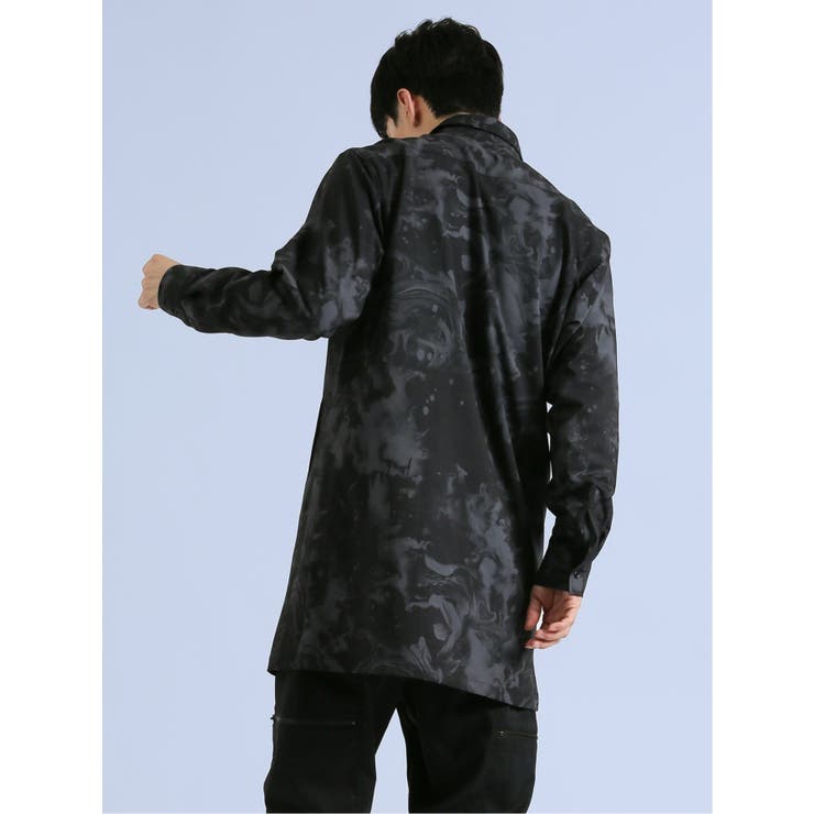 SHELLAC×SD マーブル柄 長袖ロングシャツ | TAKA-Q MEN | 詳細画像3 