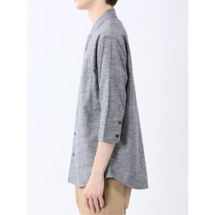 コットンリネン ボタンダウン7分袖シャツ | TAKA-Q MEN | 詳細画像19 