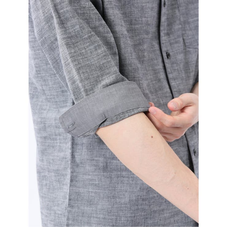 コットンリネン ボタンダウン7分袖シャツ | TAKA-Q MEN | 詳細画像22 