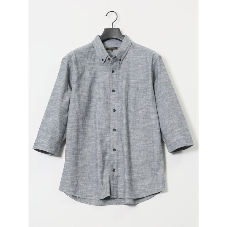 コットンリネン ボタンダウン7分袖シャツ | TAKA-Q MEN | 詳細画像23 