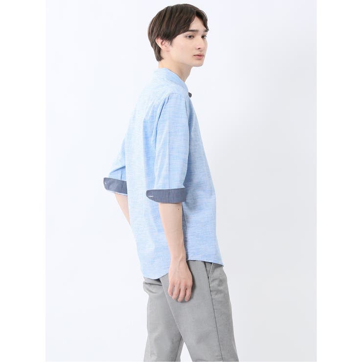 コットンリネン ボタンダウン7分袖シャツ | TAKA-Q MEN | 詳細画像28 