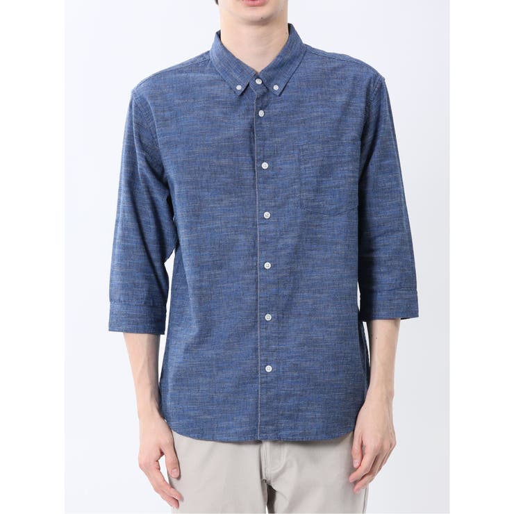 コットンリネン ボタンダウン7分袖シャツ | TAKA-Q MEN | 詳細画像42 