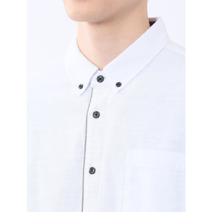 コットンリネン ボタンダウン7分袖シャツ | TAKA-Q MEN | 詳細画像9 