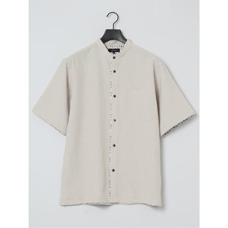 TechLinen バンドカラー半袖シャツ | TAKA-Q MEN | 詳細画像11 