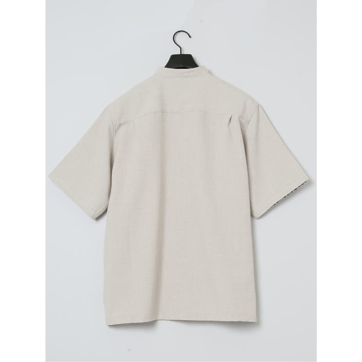 TechLinen バンドカラー半袖シャツ | TAKA-Q MEN | 詳細画像12 