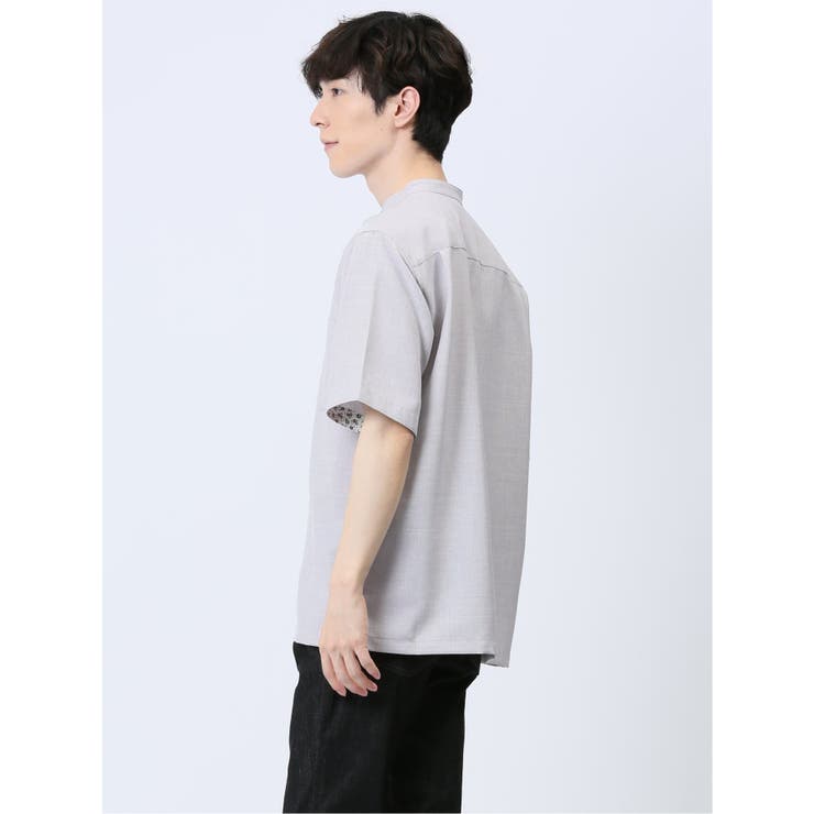 TechLinen バンドカラー半袖シャツ | TAKA-Q MEN | 詳細画像15 