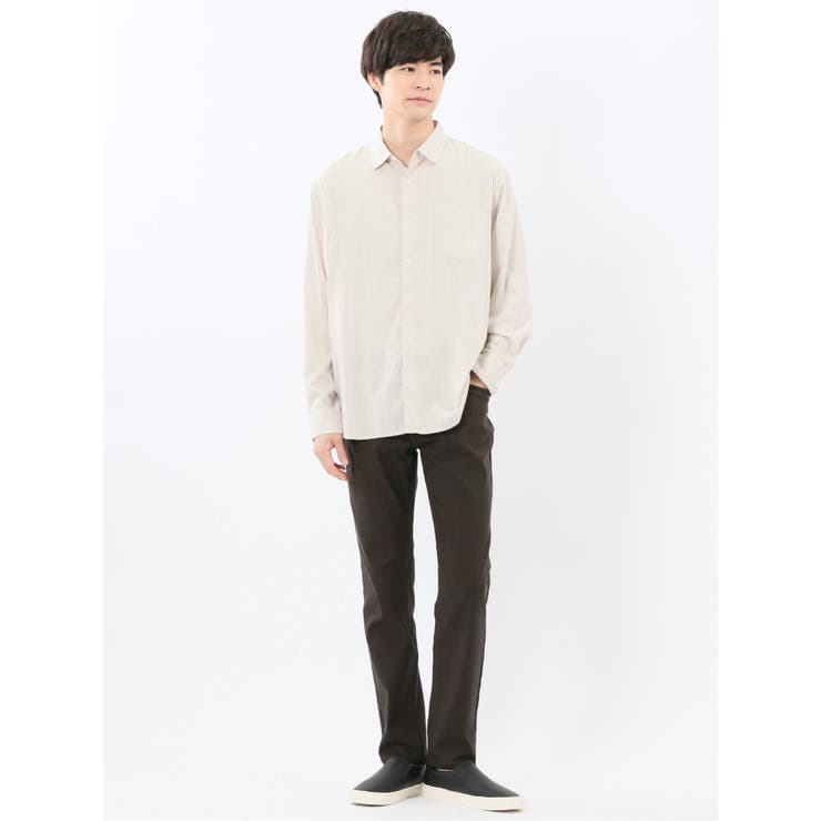 シャンブレーストライプ レギュラーカラー長袖シャツ | TAKA-Q MEN | 詳細画像5 