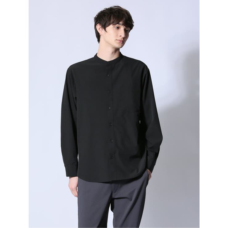 ストレッチ バンドカラー長袖シャツ | TAKA-Q MEN | 詳細画像1 