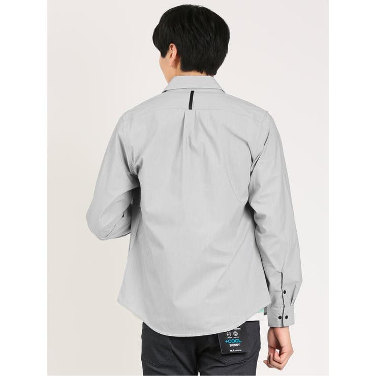 ストレッチ スナップボタン シャツアウター[品番：TKQJ0018290