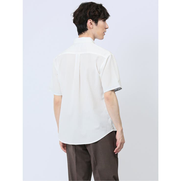 ストレッチ楊柳 ボタンダウン半袖シャツ | TAKA-Q MEN | 詳細画像3 