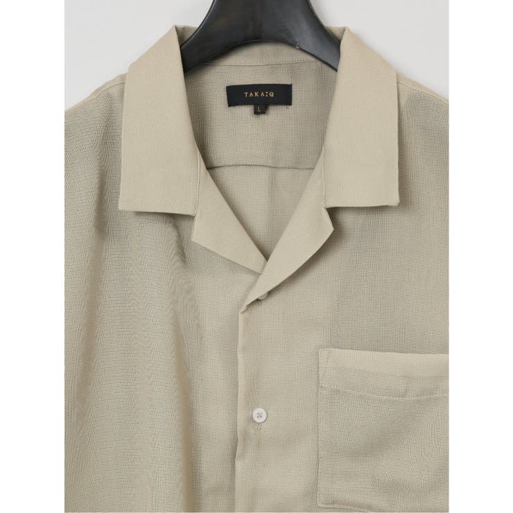 軽量シアー オープンカラー半袖シャツ | TAKA-Q MEN | 詳細画像13 