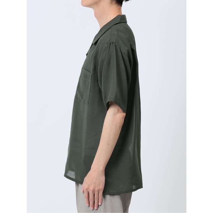 軽量シアー オープンカラー半袖シャツ | TAKA-Q MEN | 詳細画像21 