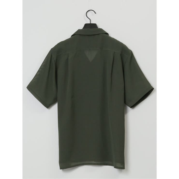 軽量シアー オープンカラー半袖シャツ[品番：TKQJ0022712]｜TAKA