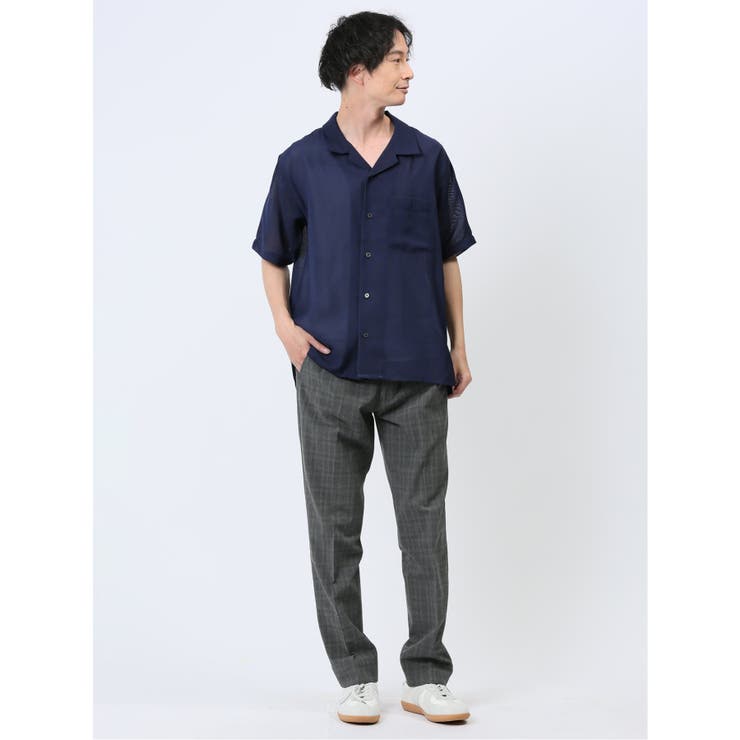 軽量シアー オープンカラー半袖シャツ | TAKA-Q MEN | 詳細画像33 