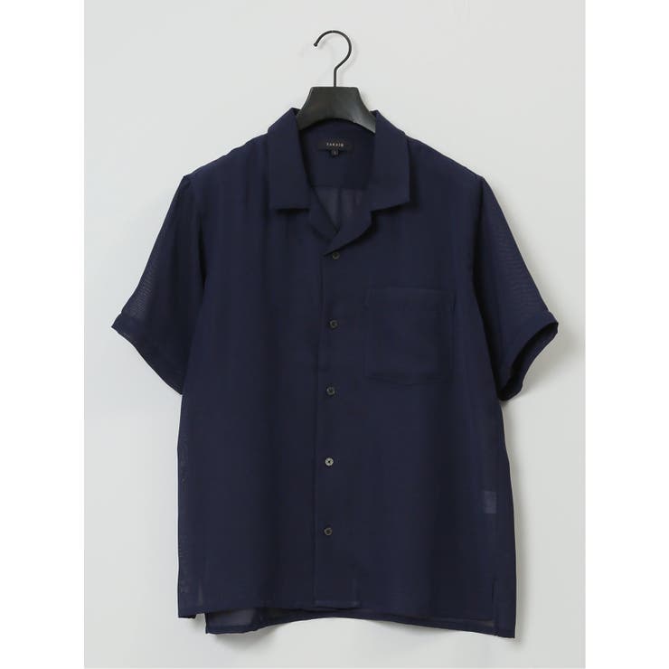 新品タグ付 24ss MHL リネンコットンオープンカラーシャツ 1 黒